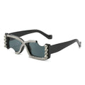 New Design Personality Notch Glasses Men Women Bling Rhinestone Glasses Diamonds Sunglasses