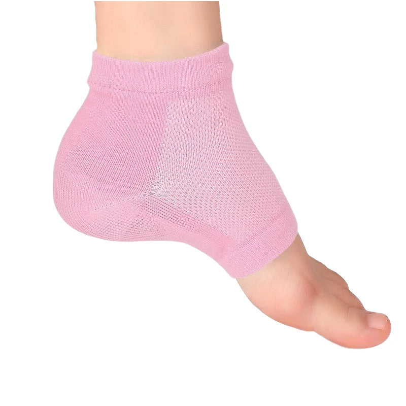 Unisex Gel Heel Pads with SEBS Cushion-Invisible Non-Slip Half Socks for Shock Absorption Pain Relief and Height Increase
