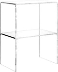 Modern Design Clear Acrylic Decorative End Table/Home Decor Display Nightstand with 2 Shelves - 10 mm
