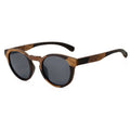 Custom Logo Wooden Bamboo Shades UV400 Luxury Brand Designer Glasses for Men Women Polarized Round Wood Sunglasses