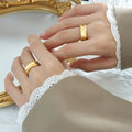 Customized Fashionable Titanium Steel Irregular C- Shaped Opening Adjustable Index Finger Ring Female Non Tarnish Jewelry