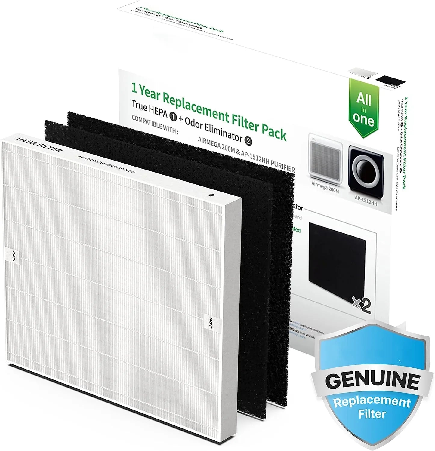 AP-1512HH Air Purifier Replacement Filter Set Pack of 1 White