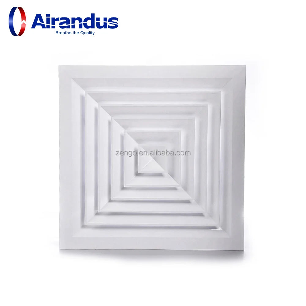 ZENGO Square Ceiling Diffuser CD-SB with Damper Top Choice Plaque Diffuse Extruded Aluminium or Steel Supply Registers & Grilles