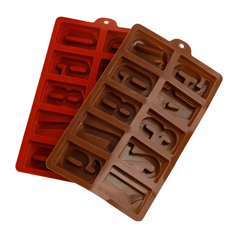 Digital Chocolate Silicone Mold Wholesale 1-9 Numbers Cake Mold for Fondant Chocolate and Dessert Baking