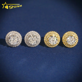HPHT /moissanite Lab Grow Diamond Jewelry 10K Solid Gold Screw Stud Back Earrings Fine Jewelry Dropshipping