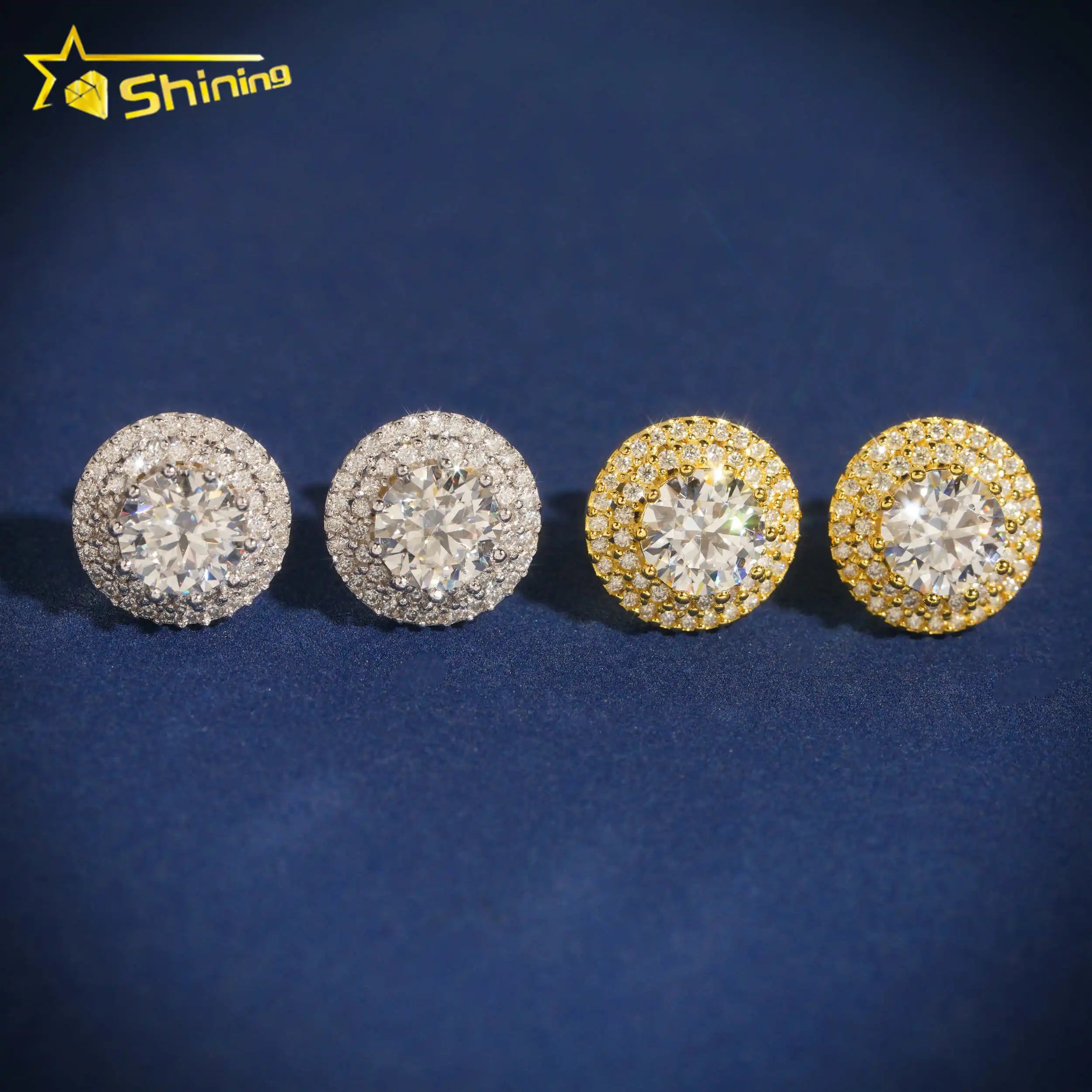 HPHT /moissanite Lab Grow Diamond Jewelry 10K Solid Gold Screw Stud Back Earrings Fine Jewelry Dropshipping