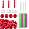 30 Pcs Caulk Tube Sealer Cap Saver Caps and 4 Pcs Piercing Tool Needle Cone Plastic Handle for Glass Cement Sealing Preserving