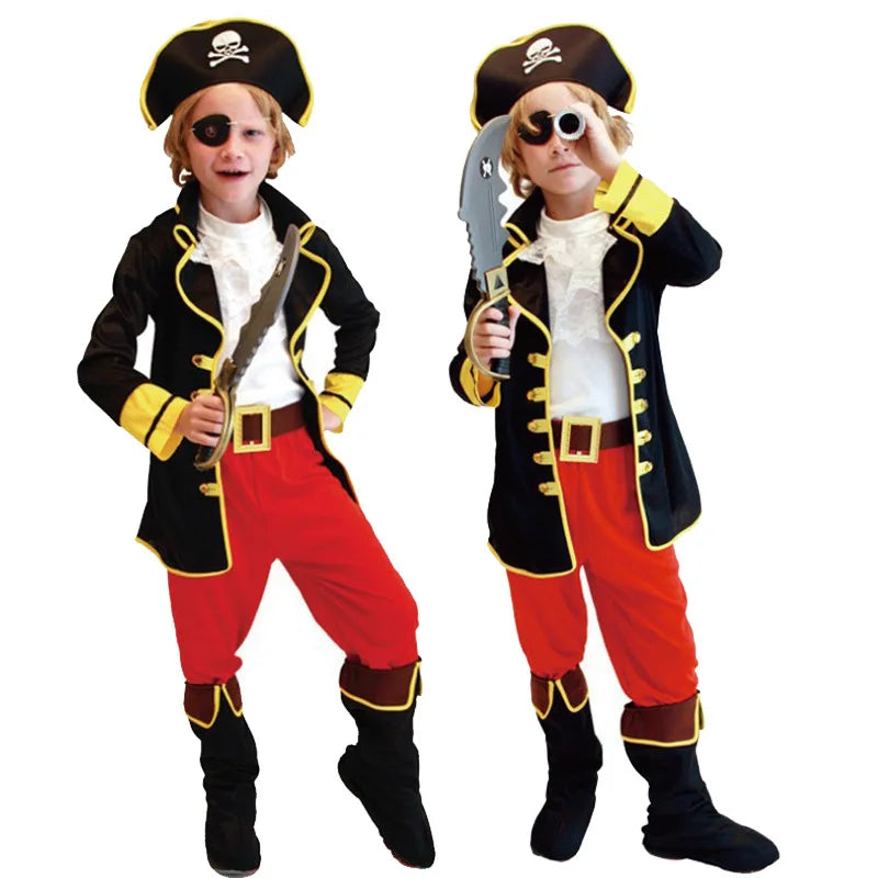 Baige Hot Sale Children's Pirate Captain Costume With Pirate Hat Eyepatch for Boys