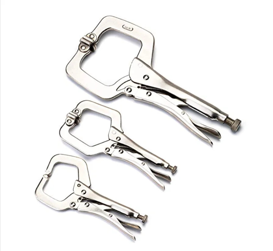 Industrial Alloy Steel Swivel Pincer Tong Tenon Pad Wood Work Tool Fix Locator C Clamp Weld Clip Vise Lock Jaw Jaw Woodwork Grip