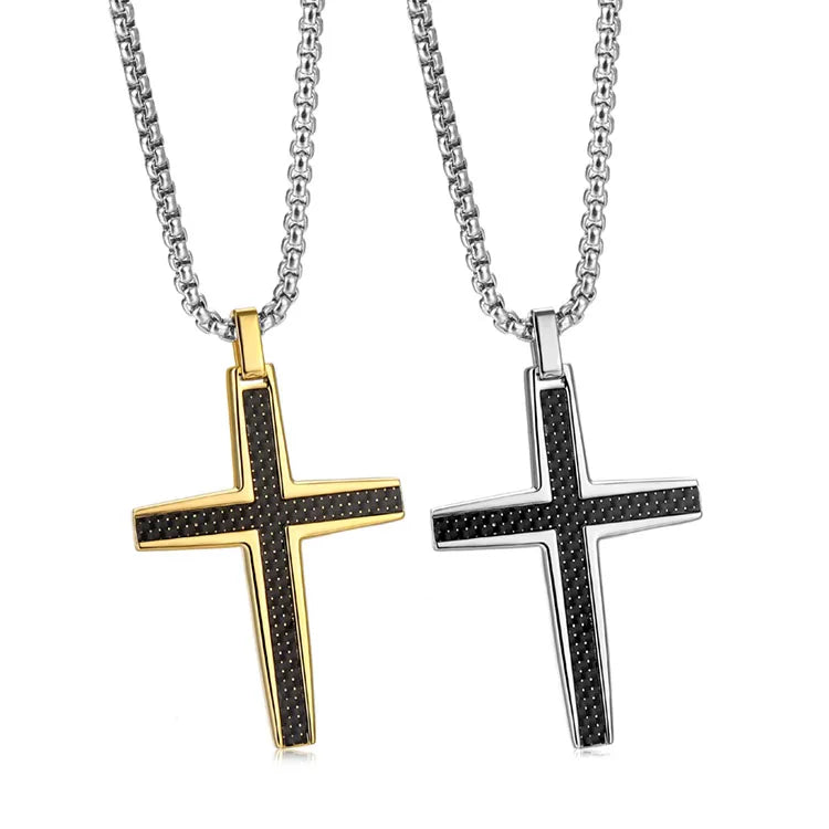 Hot Selling Popular Christ Jesus Pendant Men Stainless Steel Cross Necklace