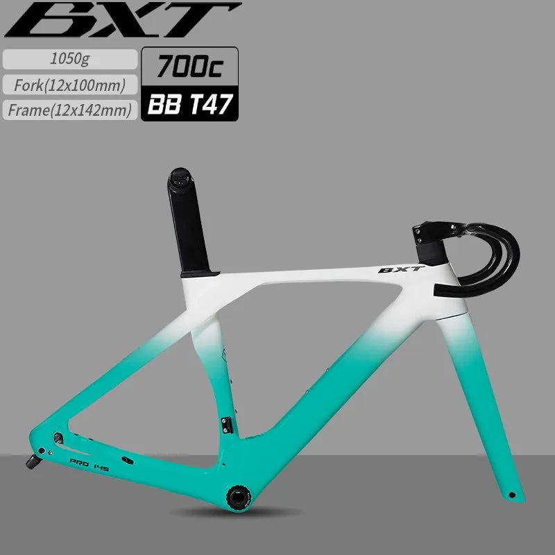 BXT Road Bike Frame Carbon Fiber 2025 NEW Disc Brake 700C*32C Di2 Fully Hidden Line T47 Light Weight Race Road Bicycle Frameset