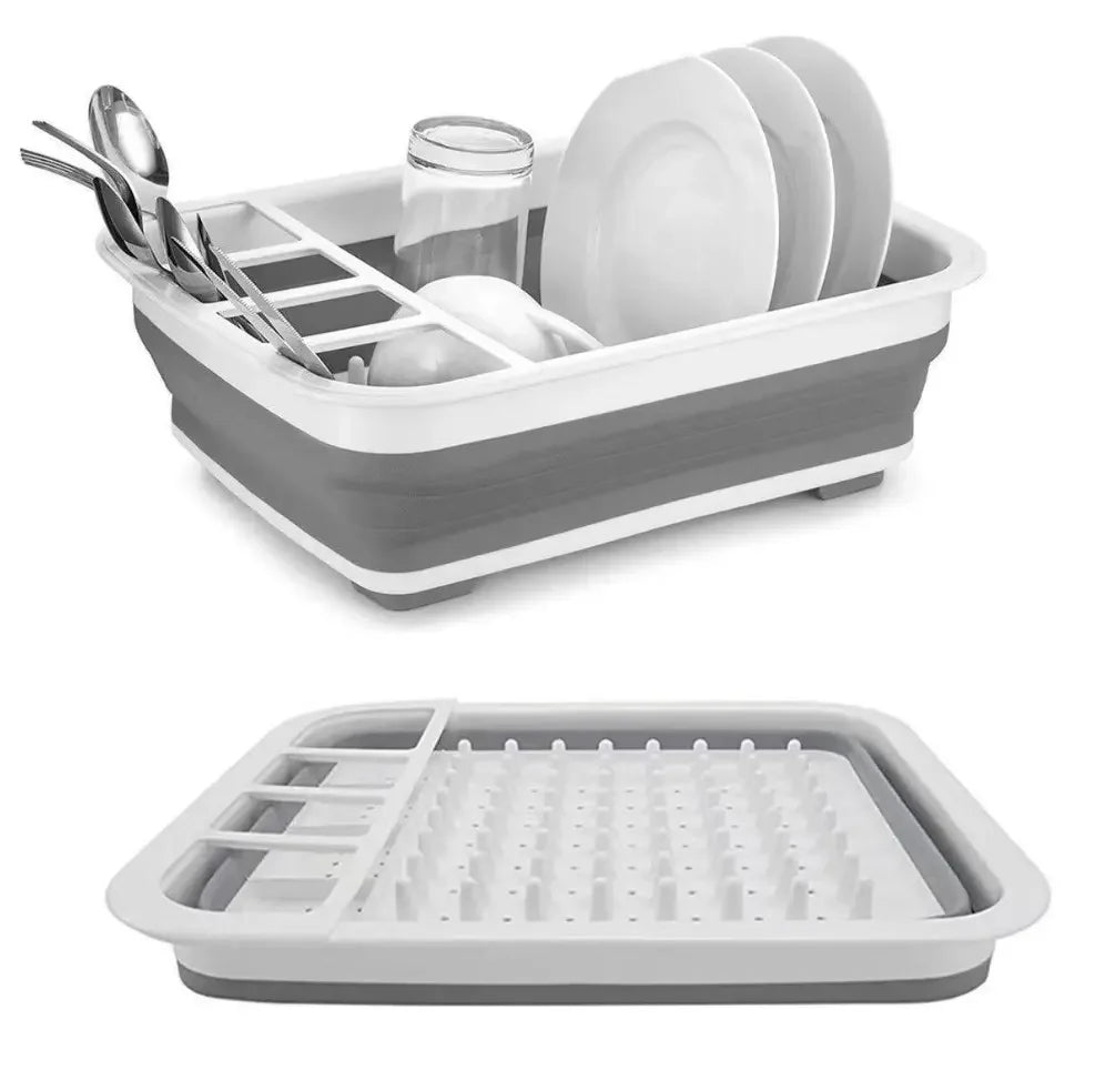 Collapsible Dish Dryer Foldable Rack Dish Multifunctional Kitchen Accessories Storage Rack Vegetable Water Drain Basket