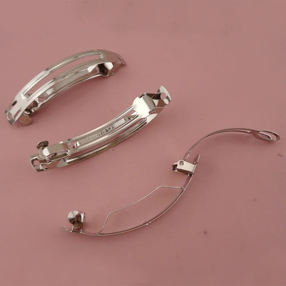 10MM*7.2CM  Arched Shape Metal French Barrettes  With Mark "Clip Paris" Snap Hairgrips for Handmade Boutique Hair Accessories