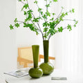 French High-Grade Handmade Modern Niche Art Phalaenopsis Glass Vase Olive Green Glazed Living Room Tabletop Ornament