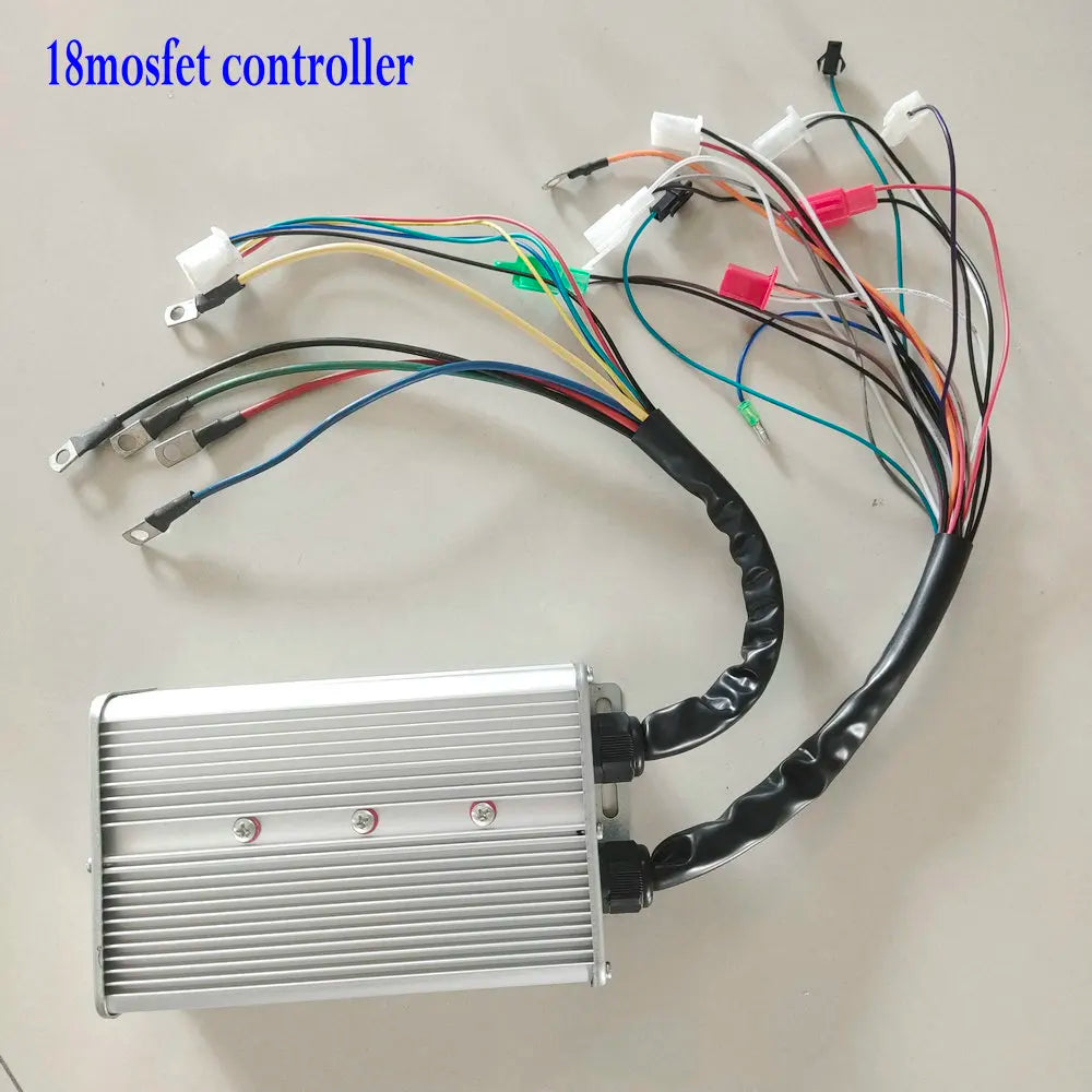 18mosfet BLDC Controller Square Wave Sensor/Sensorless 24v36v48V60V64V72V80V1200W Electric Bike Pedal Scooter Tricycle ATV Part