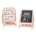 Small Blackboard Double Sided Children's Drawing Board Wooden Drawing Board Wooden Easel for Preschool Kids