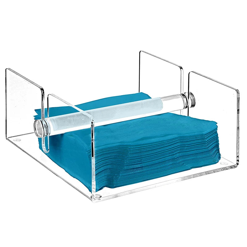 Wholesale Modern Clear Acrylic Kitchen Napkin Holder Rack With Center Bar Weighted Arms Acrylic Kitchen Rack