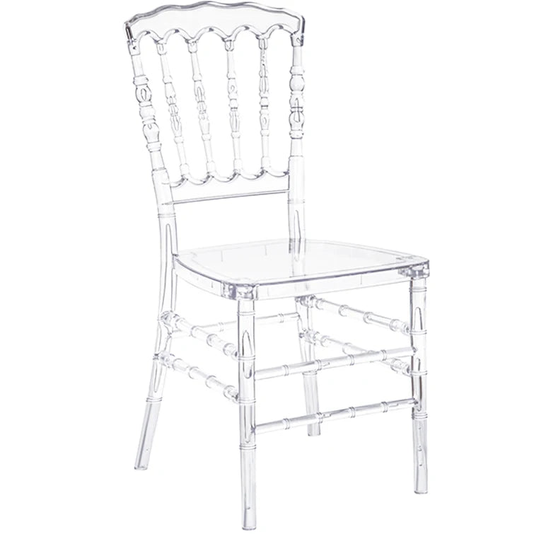 Hot Sale Clear Transparent Resin Chiavari Chair White Plastic Acrylic Wedding Chair Chivari Wholesale Phoenix Napoleon Chair