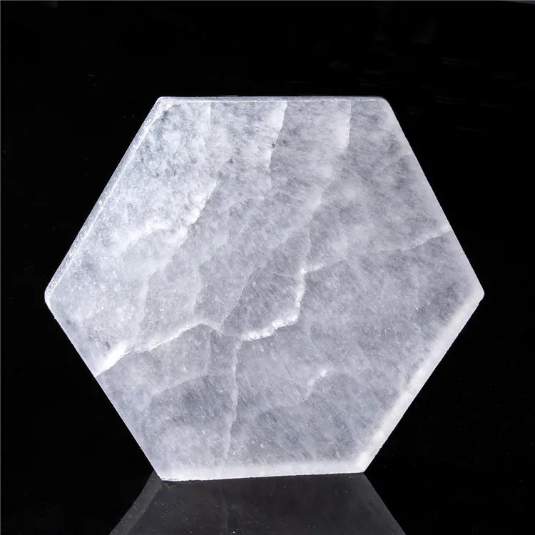 Wholesale Haxagone Shape Crystal Selenite Charging Plate Made From Premium Material