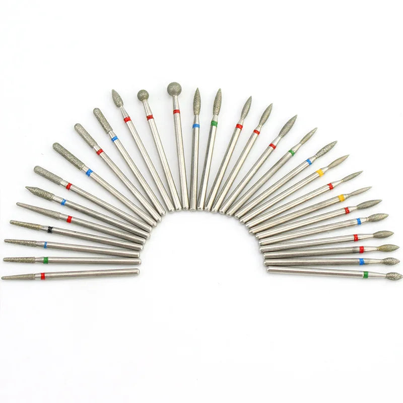 7pcs/Set Diamond Nail Drill Bit Rotary Electric Milling Cutters for Pedicure Manicure Files Cuticle Burr Tool Nail Accessories