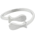 Women's Vintage Silver Open Adjustable Pisces Fine Jewelry Rings Simple Design Wholesale for Anniversary Occasions