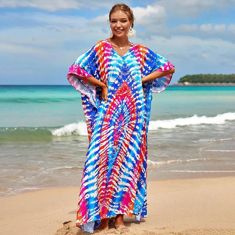 Kaftan Dresses Plus Size Bathing Suit Cover up Caftan Maxi Beach Dress for Women