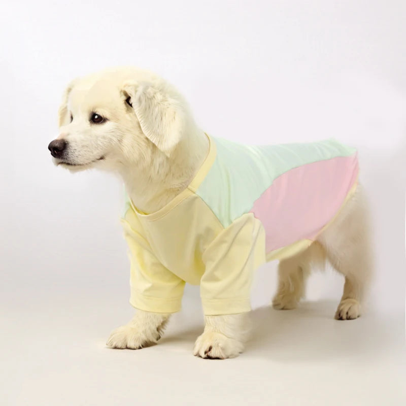 Custom Pet Summer T-shirt Cool Clothes Breathable Dog Sunscreen Clothes Four-legged Dog Outing Clothes