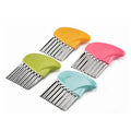 Durable Manual Crinkle Cutter with Wavy Blade for Slicing Carrots Potatoes Vegetables for French Fries Salad Chip Making