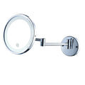 Beelee M1328SF Wall Mounted Bathroom Single Round LED Light 3X 5X Magnifying Folding Mirror with Mirror Sheet Touch Switch
