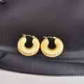 Trendy Titanium Steel Snail Shell Hollow Statement Chunky Earrings Stylish 18K Gold Plated Stainless Steel Hoop Earrings