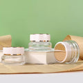New Arrival Luxury Glass Face Cream Jar Sloping Bottom Empty clear 30g Glass Jar for Face Eye Cream Cosmetic Packaging