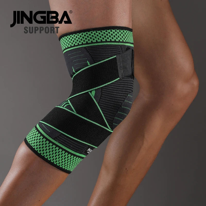 JINGBA Professional Unisex  Adjustable Knee Support Knee Pad Volleyball Breathable Knee Brace Support Sports Protective Belt