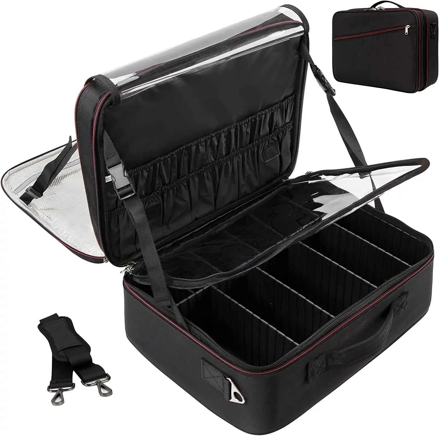 Relavel Extra Large Makeup Case Makeup Bag Organizer Travel Cosmetic Case Portable Artist Storage Bag with Heat Insulation