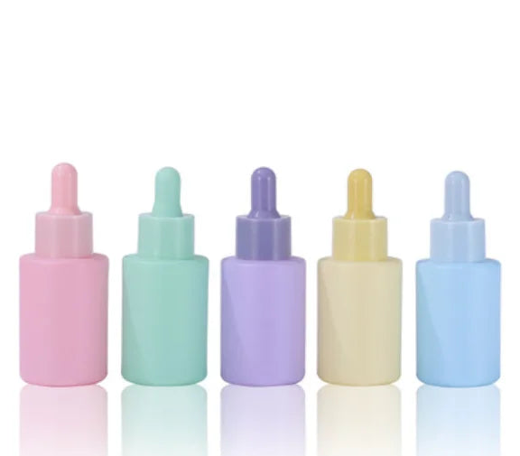 Wholesale Luxury 30ml Flat Shoulder Glass Dropper Serum Bottle for Eye Drops Custom Logo for Skin Care CBD Essential Oil