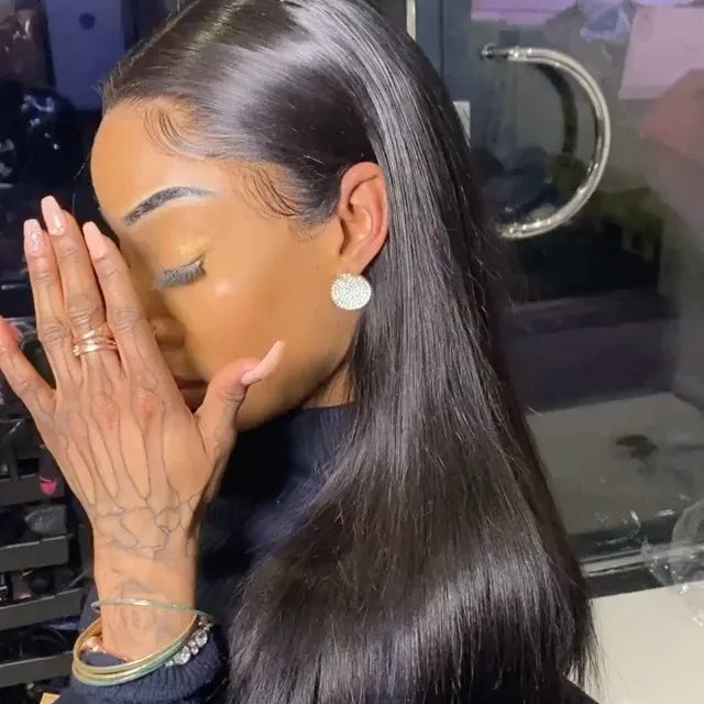 X-TRESS hd Transparent Lace Frontal Transparent Lace Frontal Wigs Human Hair for Black Women Color 2# Color 4# and Color 99j