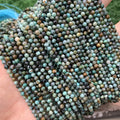 Natural African Turquoise Gemstone Stone Faceted Stone Beads Loose Natural 2mm 3mm 4mm Necklace Beads for Jewelry Making