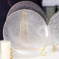 Wholesale Elegant Large Clear Gold Rim Round Glass Plate Charger Handmade Transparent Wedding Plate