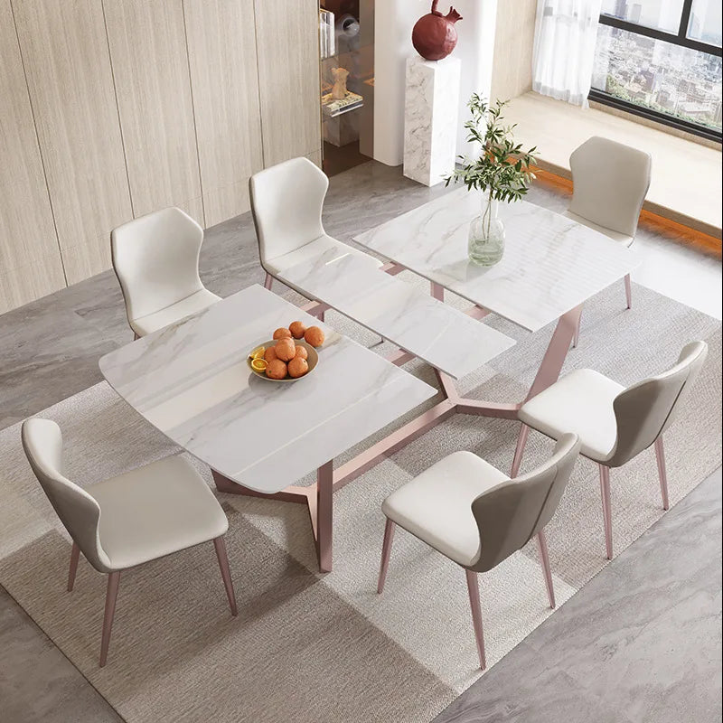 The Master Design Telescopic Folding  Light Luxury Modern Minimalist Sintered Stone  Household Furniture Dining Table
