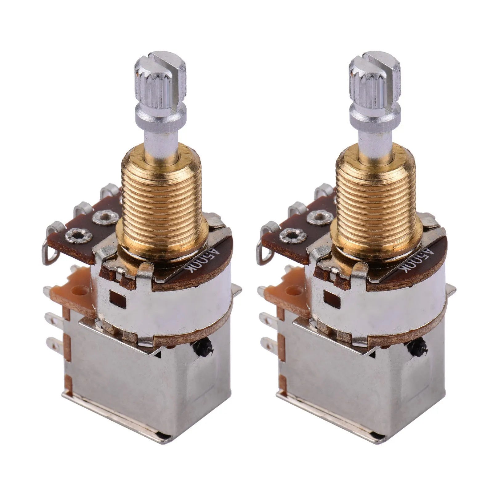 Electric Guitar Bass Potentiometers Split Shaft Pots Push Push Button Switch Guitar Parts 2pcs