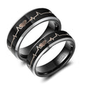 OAHLAN 6/8mm Free Sample Men Women Creative Cardiogram Design Tungsten Carbide Couple Ring Wedding Bands Fashion Jewelry
