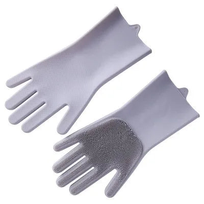 Pink Green Blue Gray Violet Silicone Rubber Gloves OEM Silicone Dishwashing Gloves Silicone Cleaning Gloves