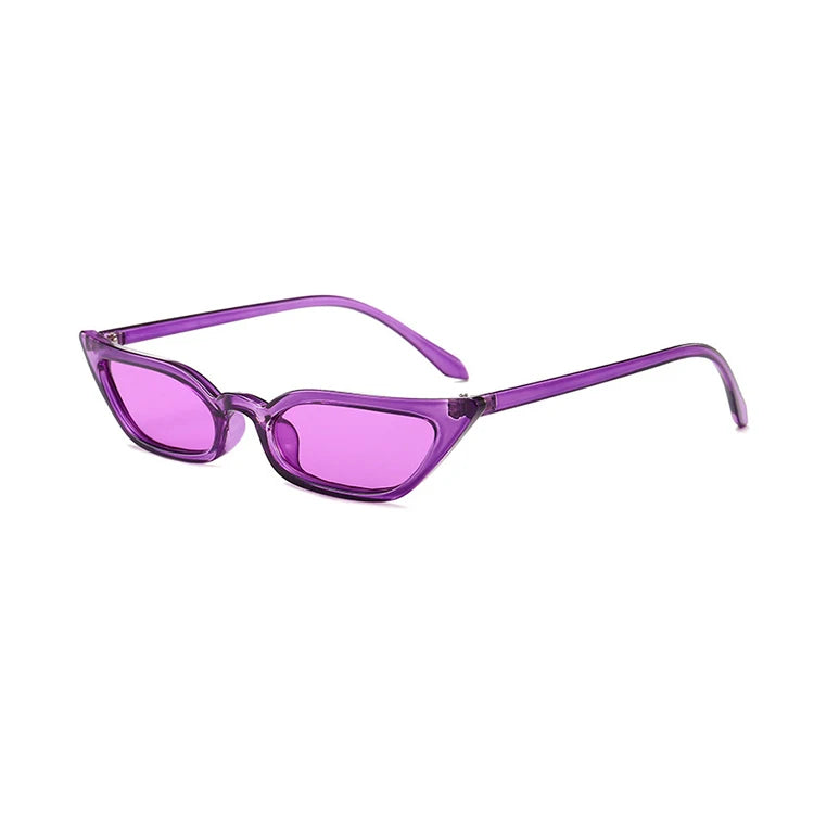 Women Small Vintage Brand Designer Sun Glasses Retro Red Purple Ladies Female Shades Thin Frame Sunglasses Cat Eye Sports