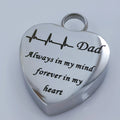 Bigger Ashes Chamber  Heart Stainless Steel Urn Jewelry Cremation Memorial Pendant Necklace Holder Keepsake Holder Dad Mom Bro