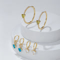 New Fashion Jewelry Heart-Shaped Earring Set 18K Gold Plated Brass Earrings High-End Design Color Zircon Love Earrings for Women