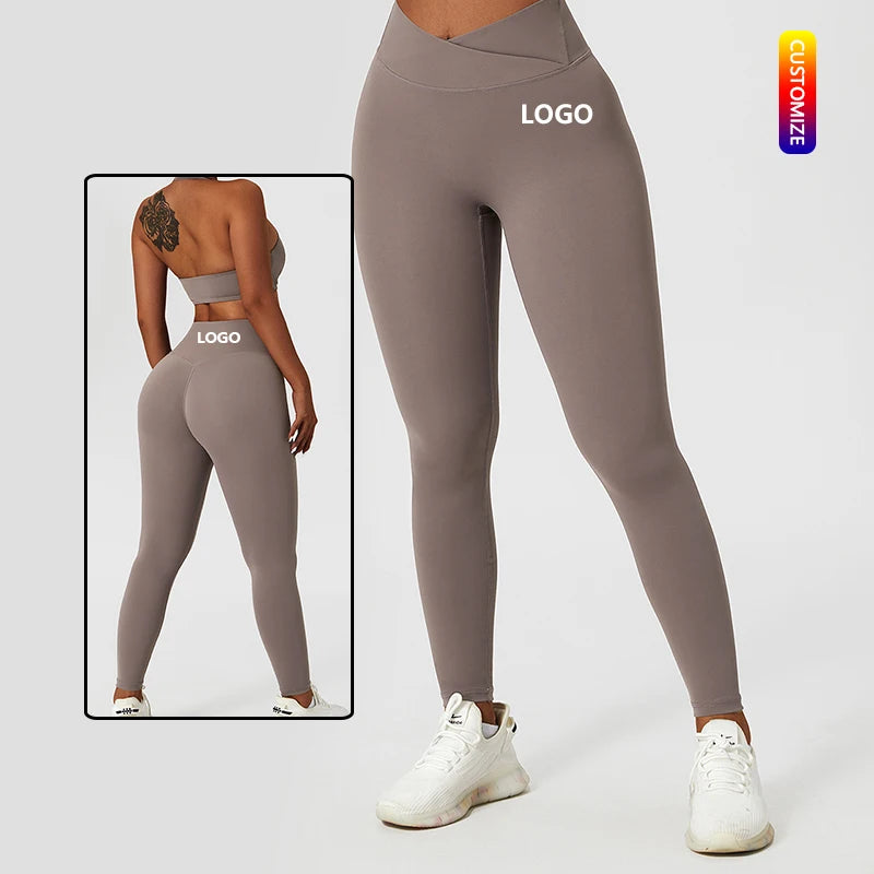 Unique Design Breathable Quick Dry Athletic Gym Clothes Cross Waist Fitness Pants Butt Lifting Activewear Yoga Legging