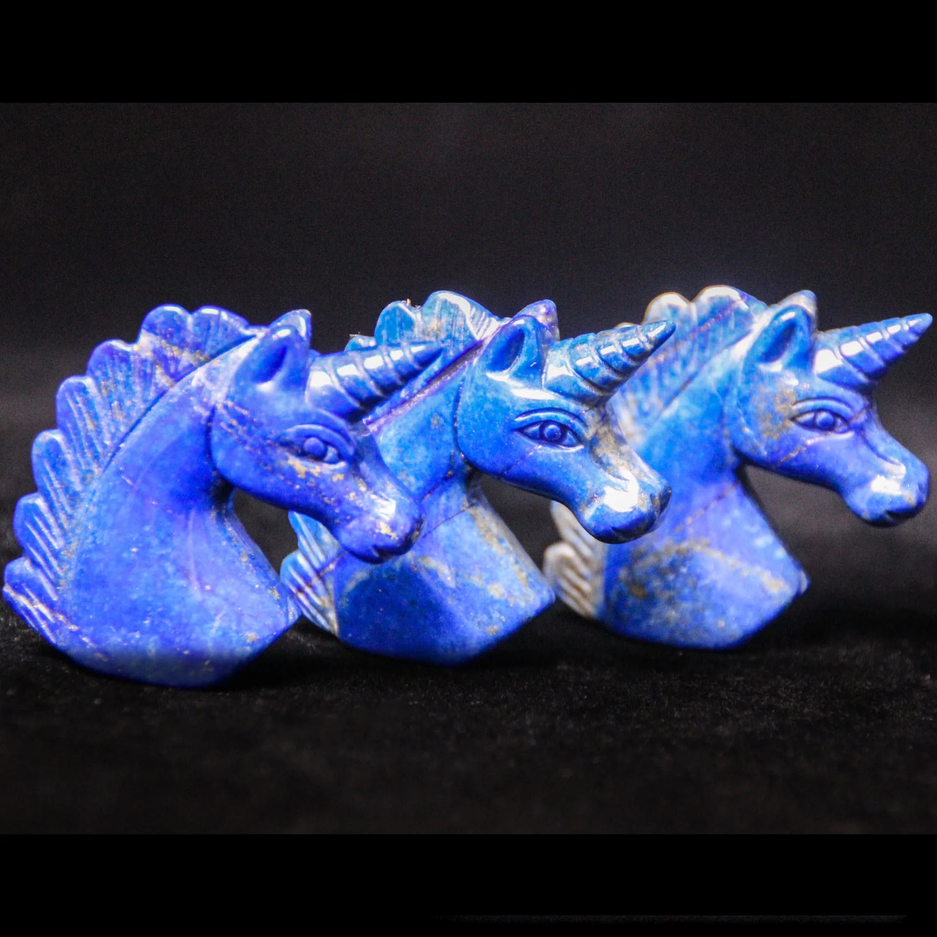 Huiying lapis lazuli 47*50mm unicorns crystal jade horse unicorn animal carving for sale