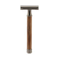 Customized Logo Eco-friendly Long Bamboo Handle Double Edge Matte Black and Silver Color Safety Razor