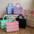 Wholesale Fashion Bag Solider Color Hand Tote Women Silicone Waterproof Beach Bag Bog Simply Eva Beach Bag