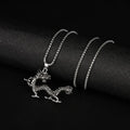 Personalized Stainless Steel Gothic Dragon Necklace for Men Women Hip Hop Vintage Dragon Pendant Titanium Steel Necklace