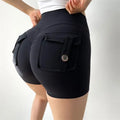 Custom Logo Women Sports Fitness Shorts Scrunch Butt Tummy Control Workout Yoga Shorts for Women Casual Yoga Shorts With Pockets